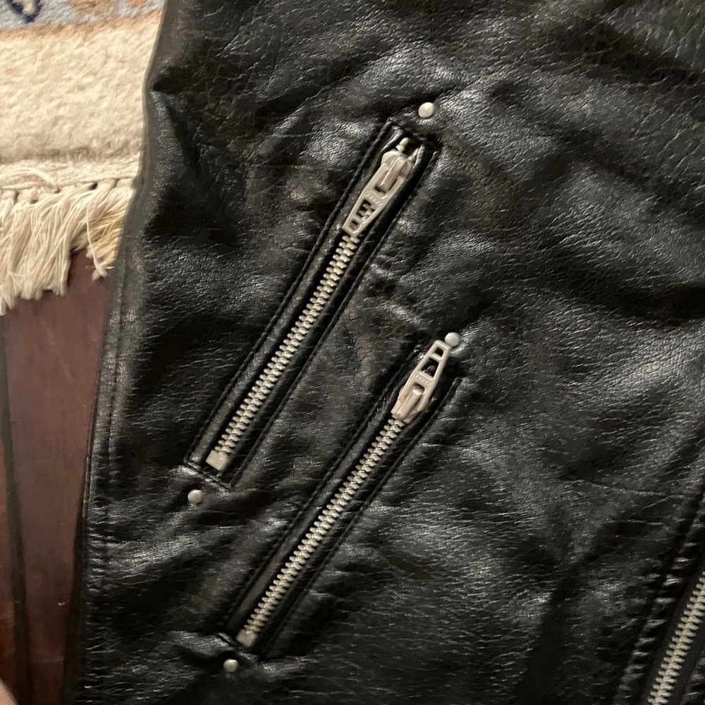 Blank NYC Black Faux LeatherMini Skirt with Zipper Accents - Picture 3 of 9